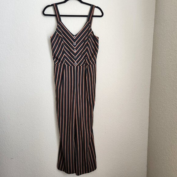 Altar'd State Jumpsuit Womens Small Striped Wide Leg Green Sleeveless - Picture 2 of 15